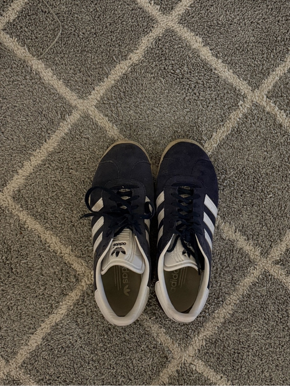 adidas Navy and White Suede Classic Sneakers